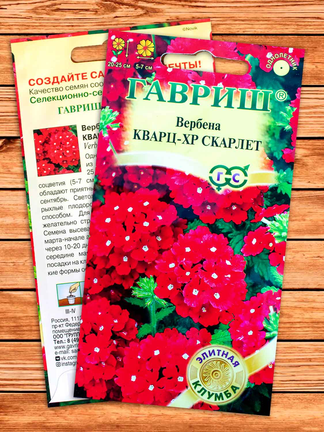 Вербена Кварц ХР Скарлет гибридная 4 шт.