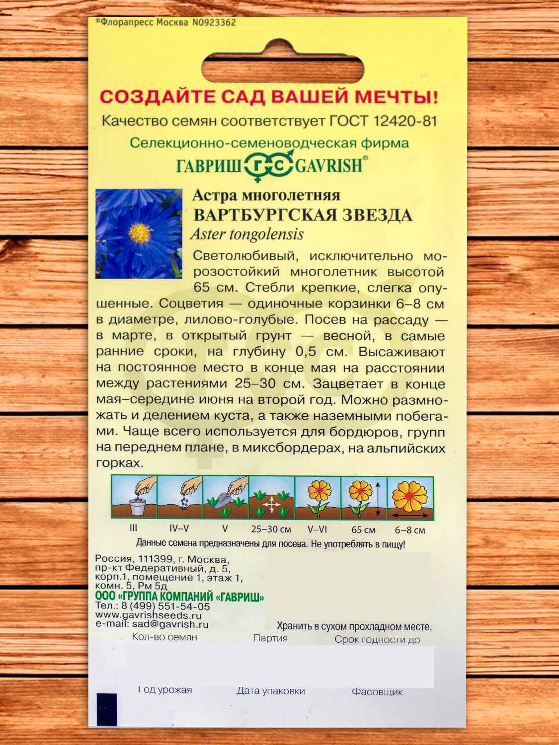 Астра Вартбургская Звезда многолетник 0,05 гр.
