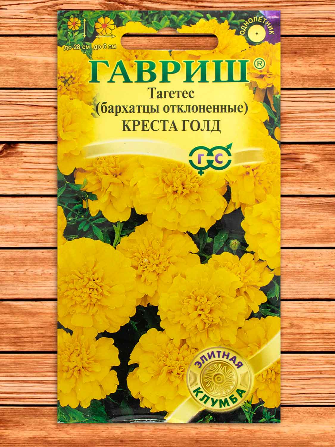 Бархатцы (Тагетес) Креста Голд, отклоненные 10 шт. серия Элитная клумба