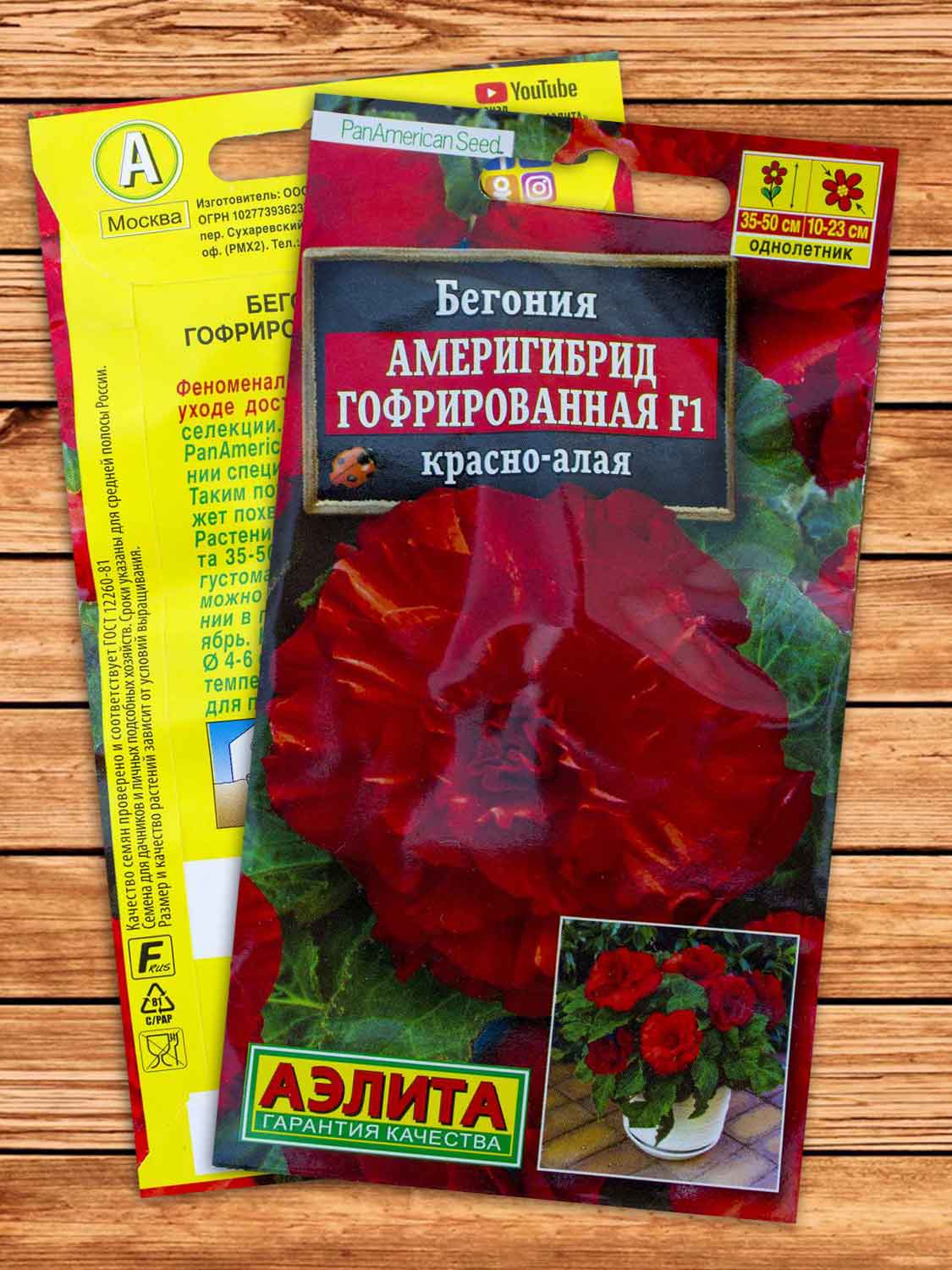 Бегония Америгибрид Гофрированная F1 красно-алая 5 шт. PanAmerican Seed