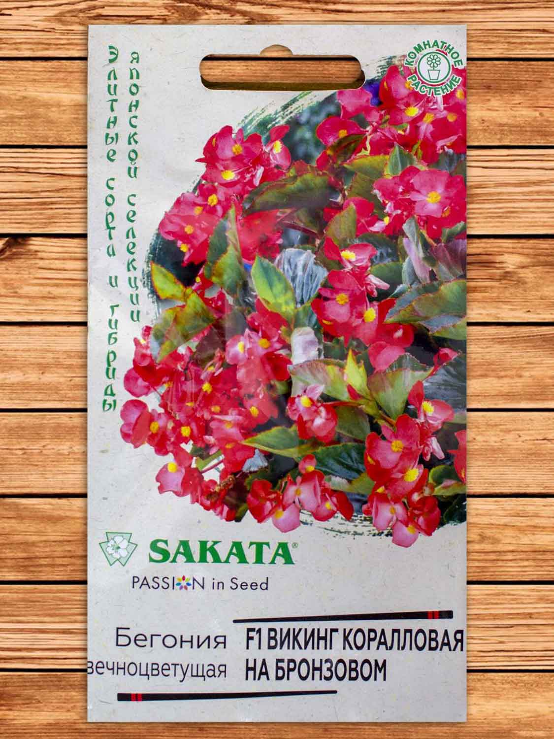 Бегония Викинг коралловая на бронзовом F1 4 шт. серия Саката