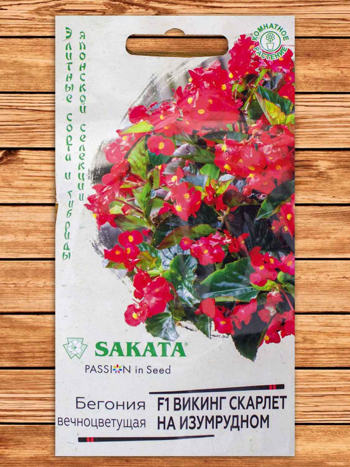 Бегония Викинг Скарлет на изумрудном F1 4 шт. серия Саката