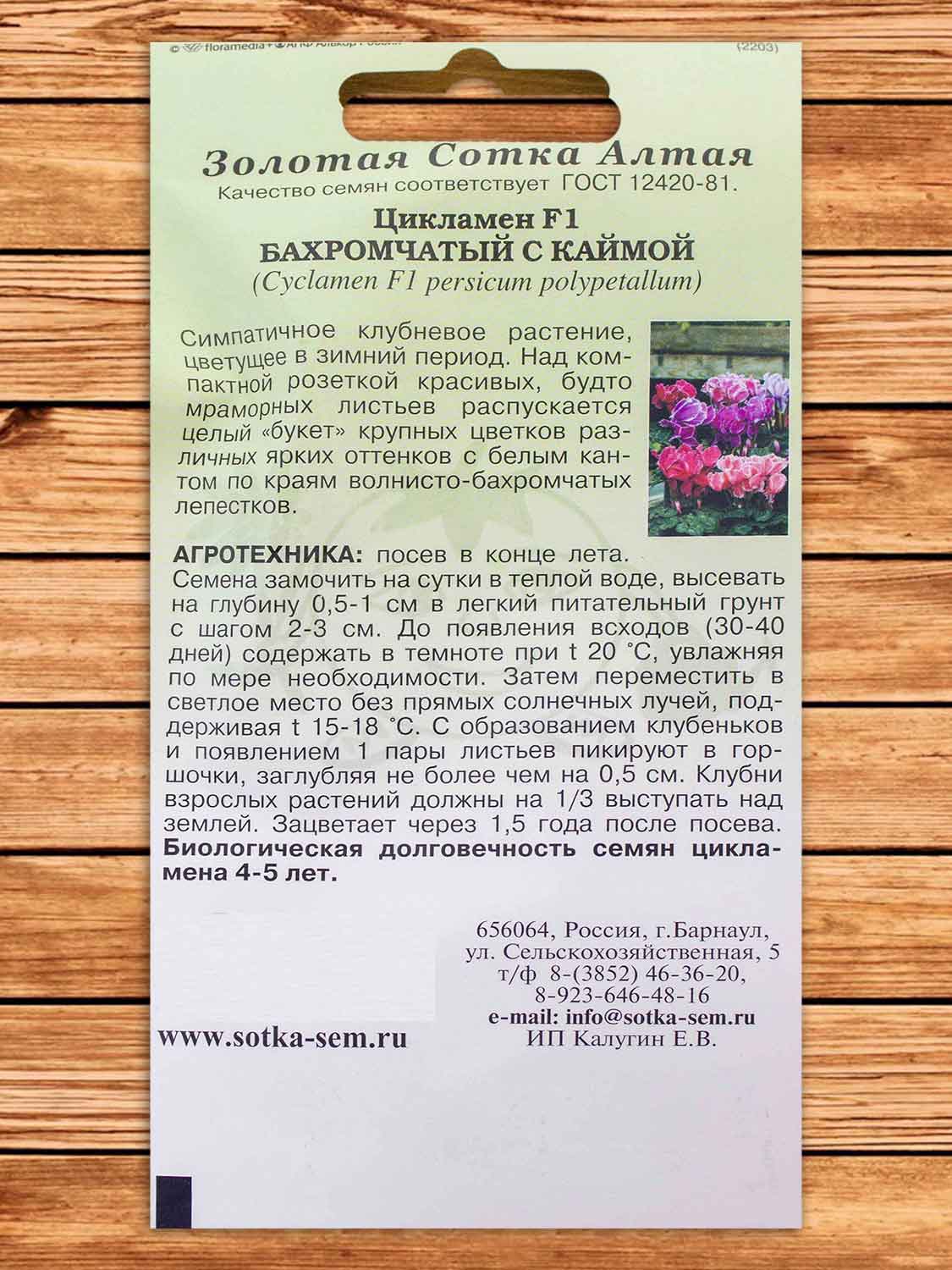 Цикламен Бахромчатый С Каймой  3 шт.