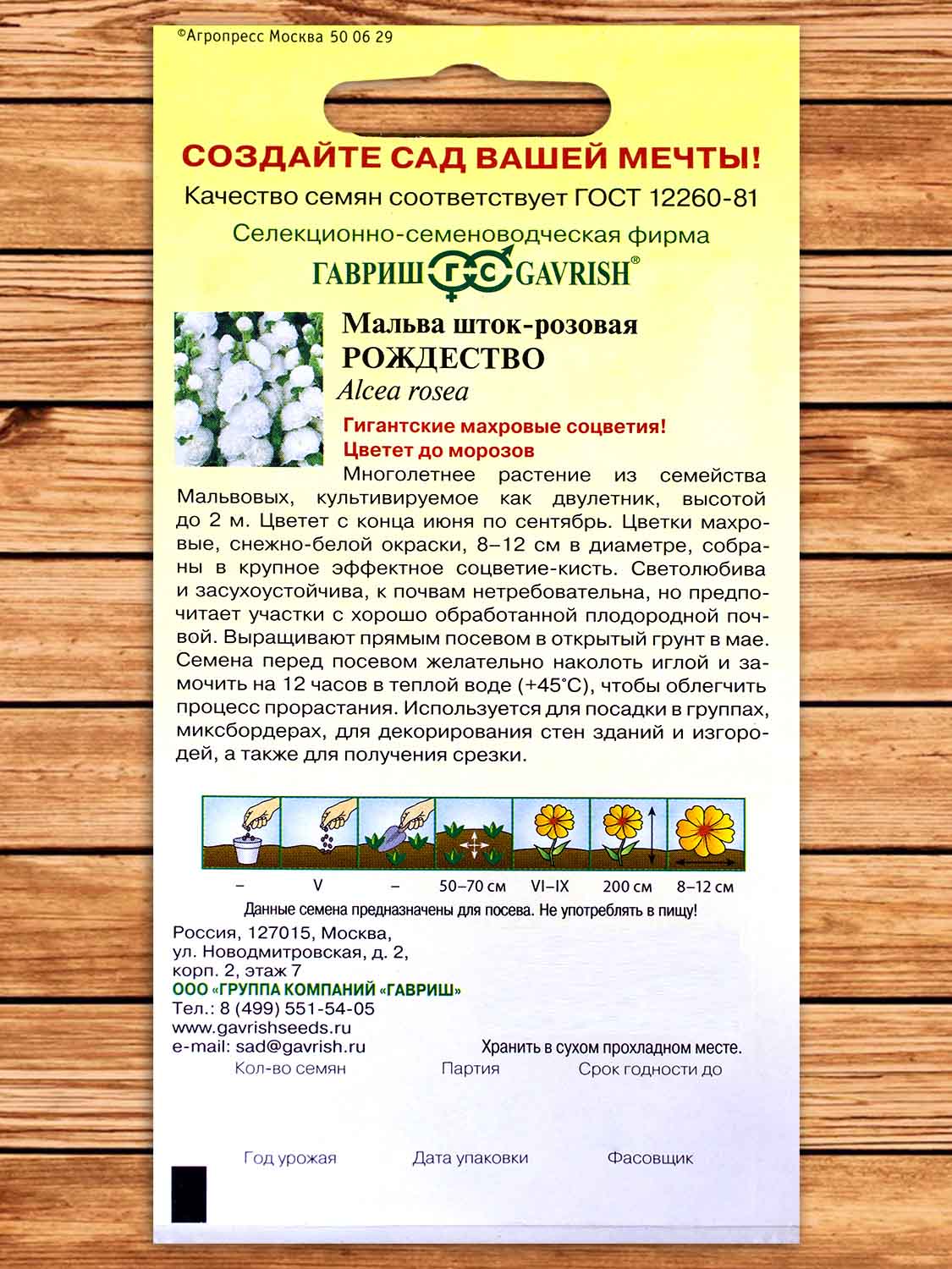 Мальва (Шток-роза) Рождество 0,1 гр