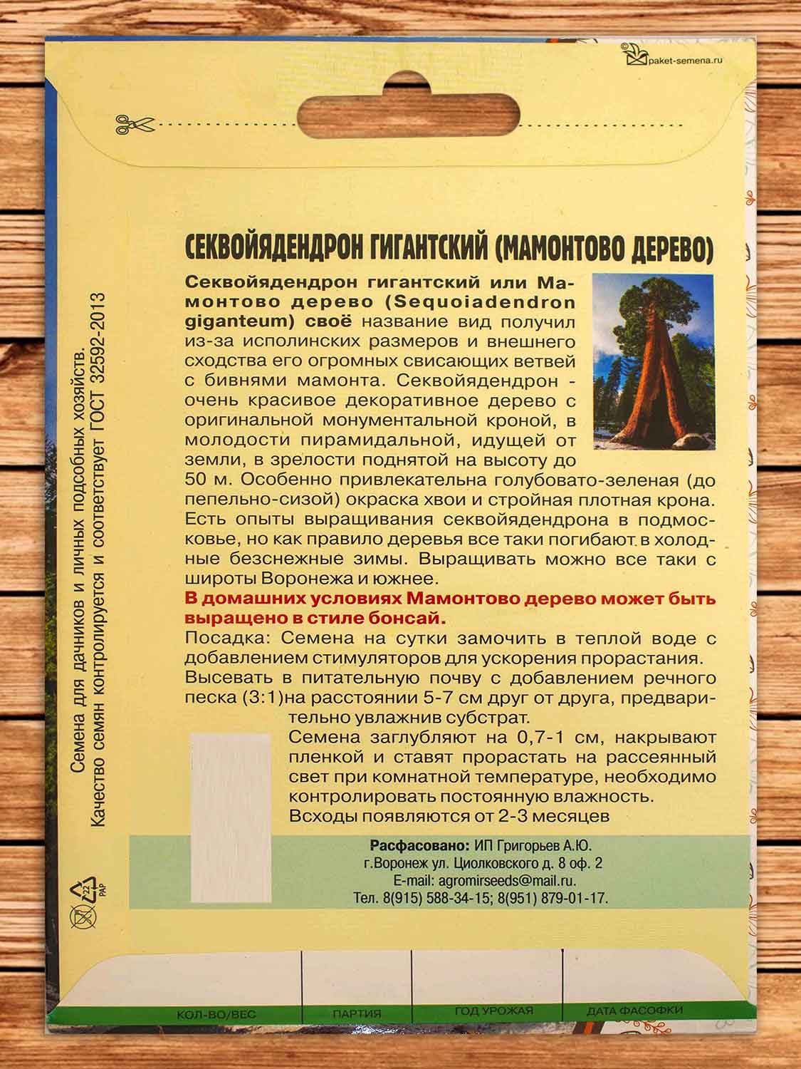 Секвойядендрон Гигантский 5 шт.