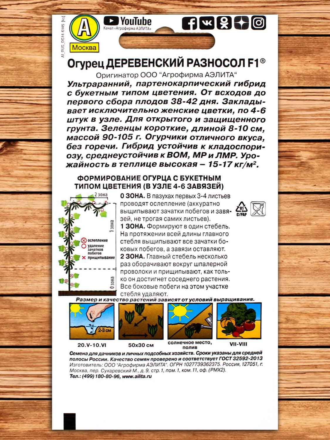 Огурец Деревенский разносол F1 10 шт.
