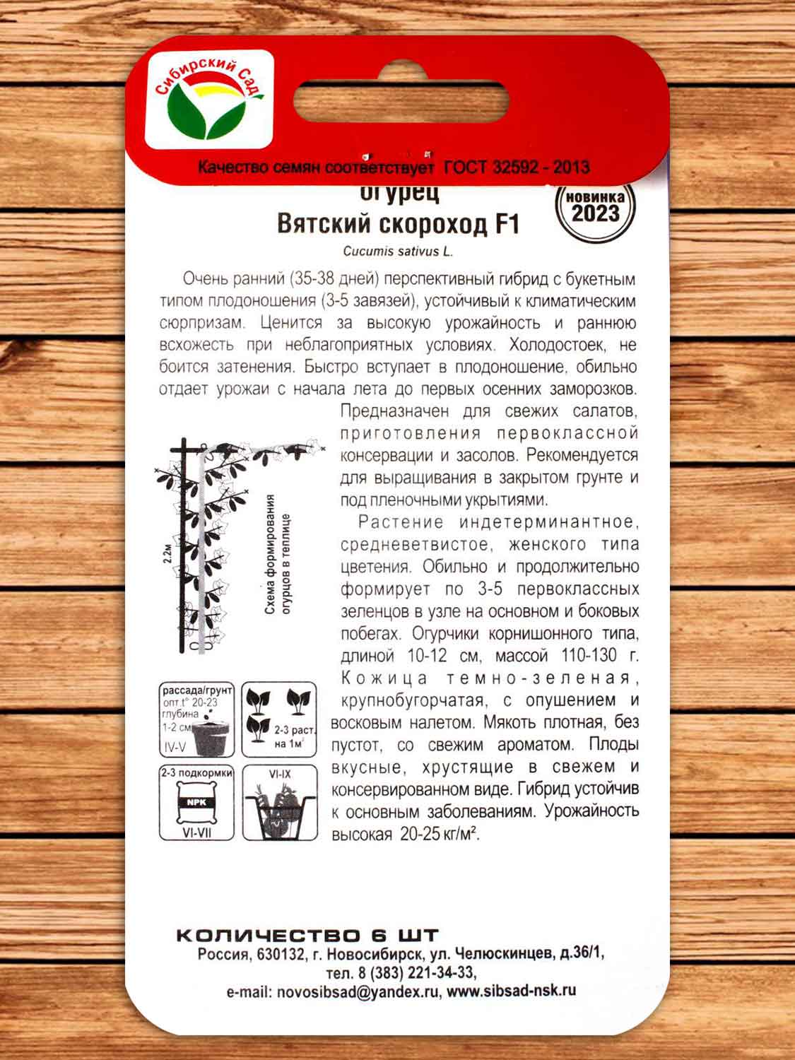 Огурец Вятский Скороход F1 6 шт.