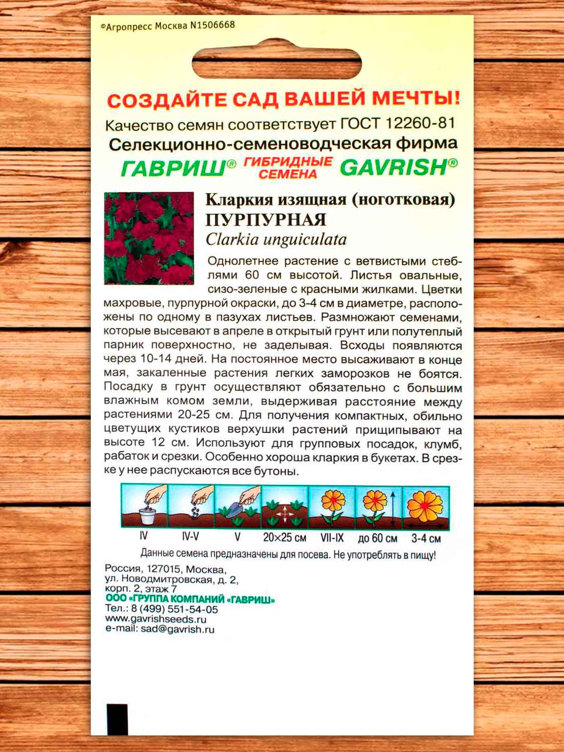 Кларкия Пурпурная, изящная 0,05 гр.