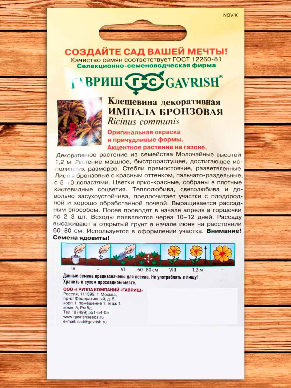 Клещевина Импала бронзовая 5 шт.