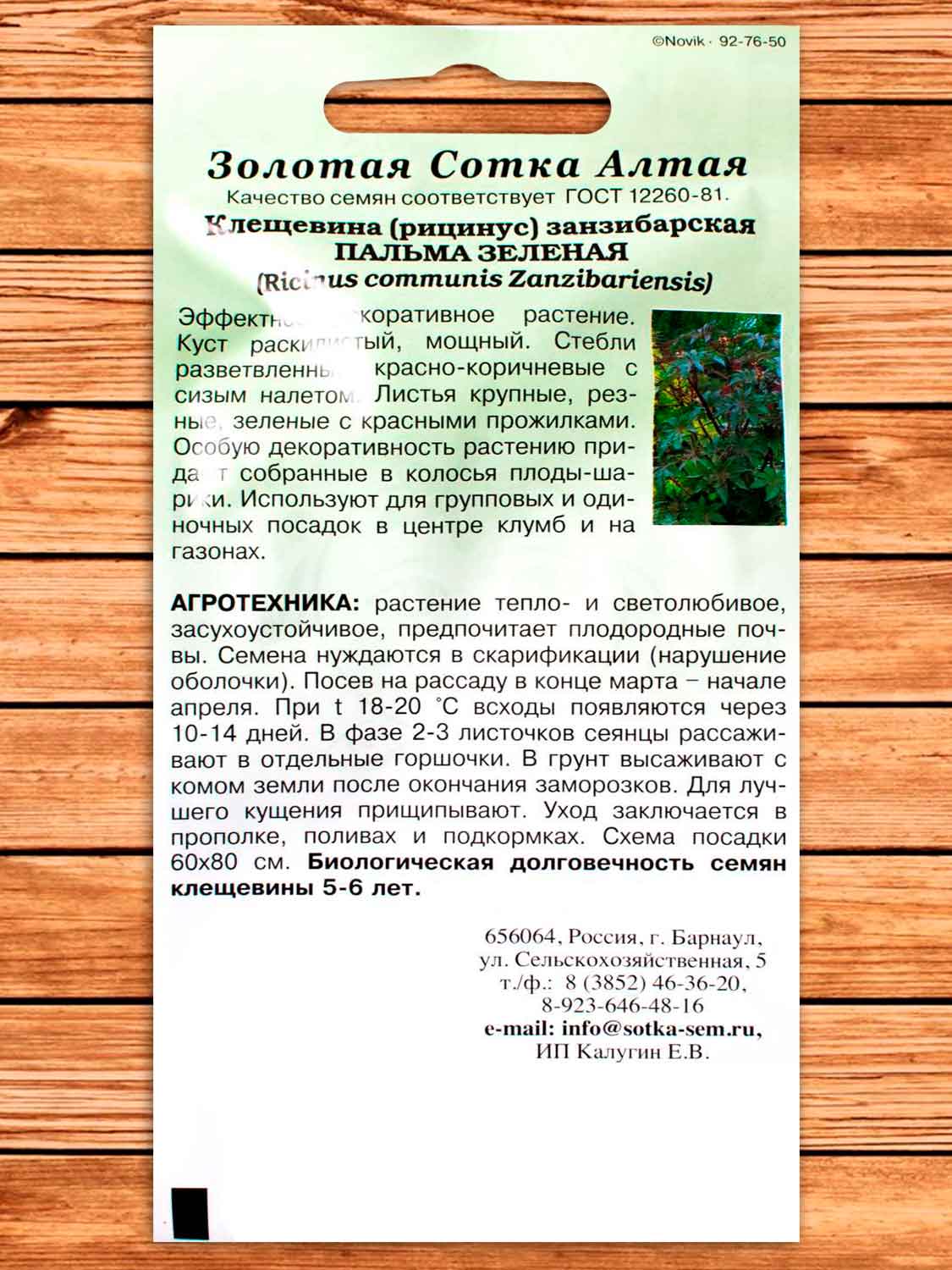 Клещевина Пальма Зеленая Занзибарская 3 шт.