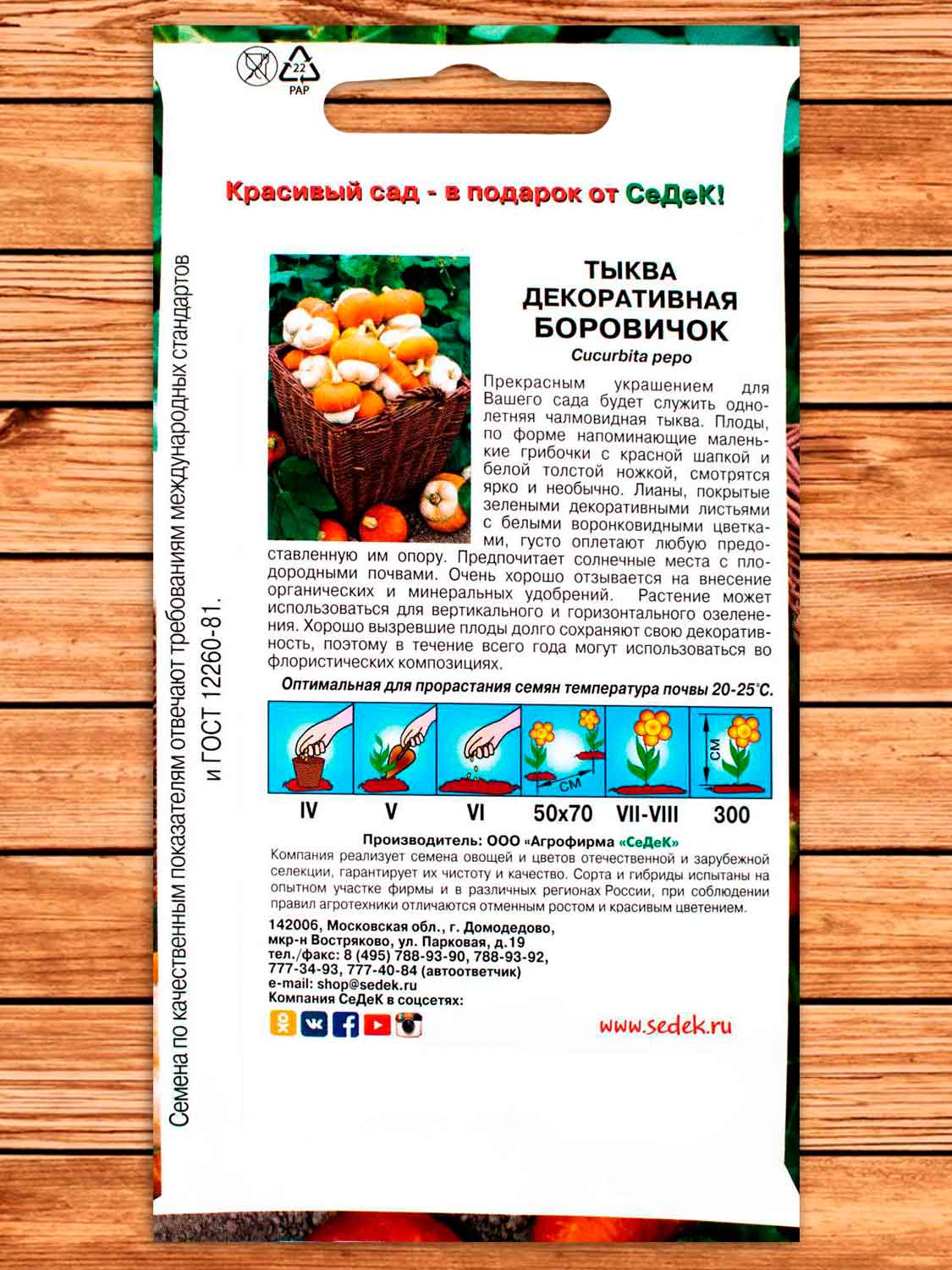 Тыква Боровичок декоративная 0,25 гр.